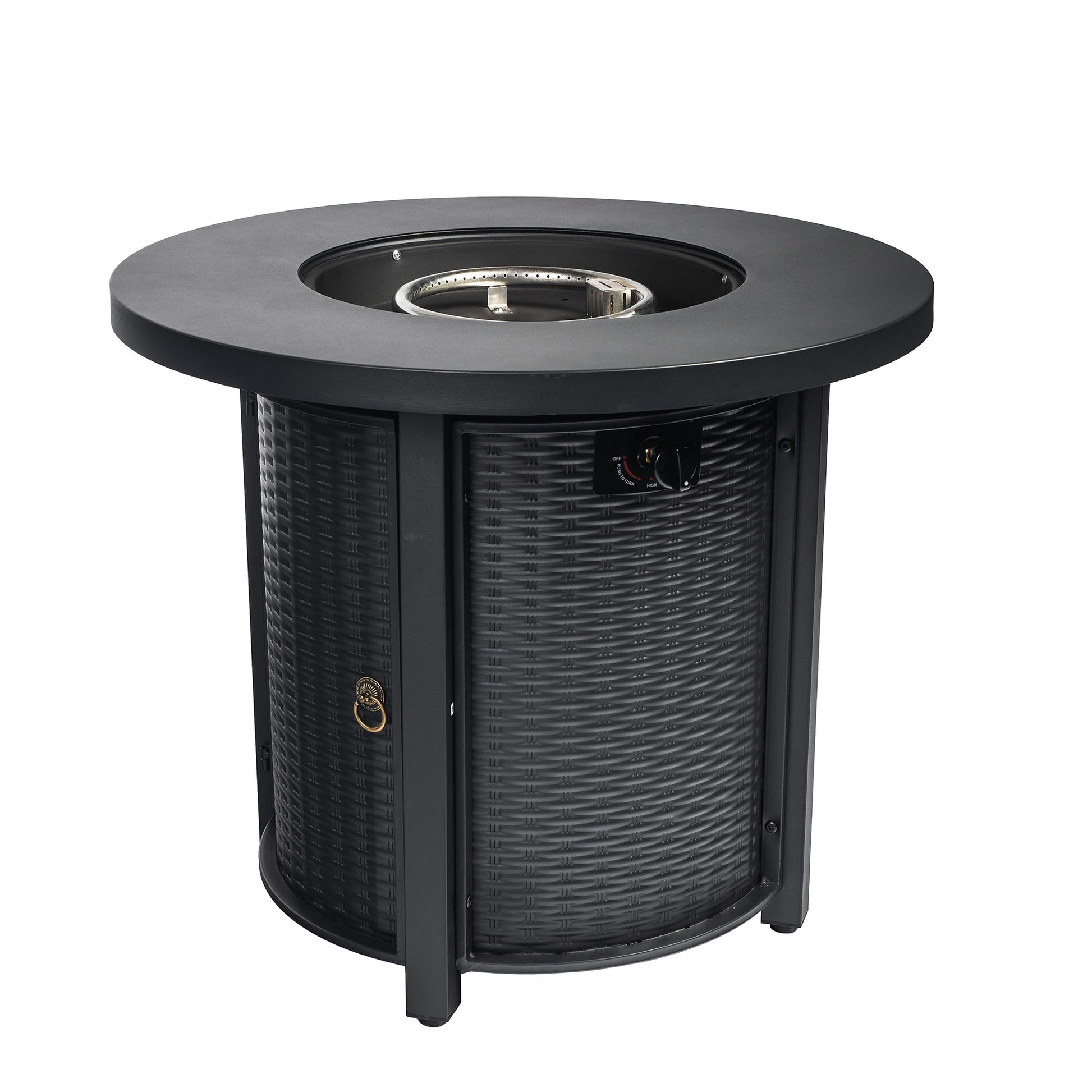 30" Propane Gas Fire Pit Table, 50000 BTU Round Steel Fire Pit for Outside Patio Deck Garden Courtyard-Black image 6