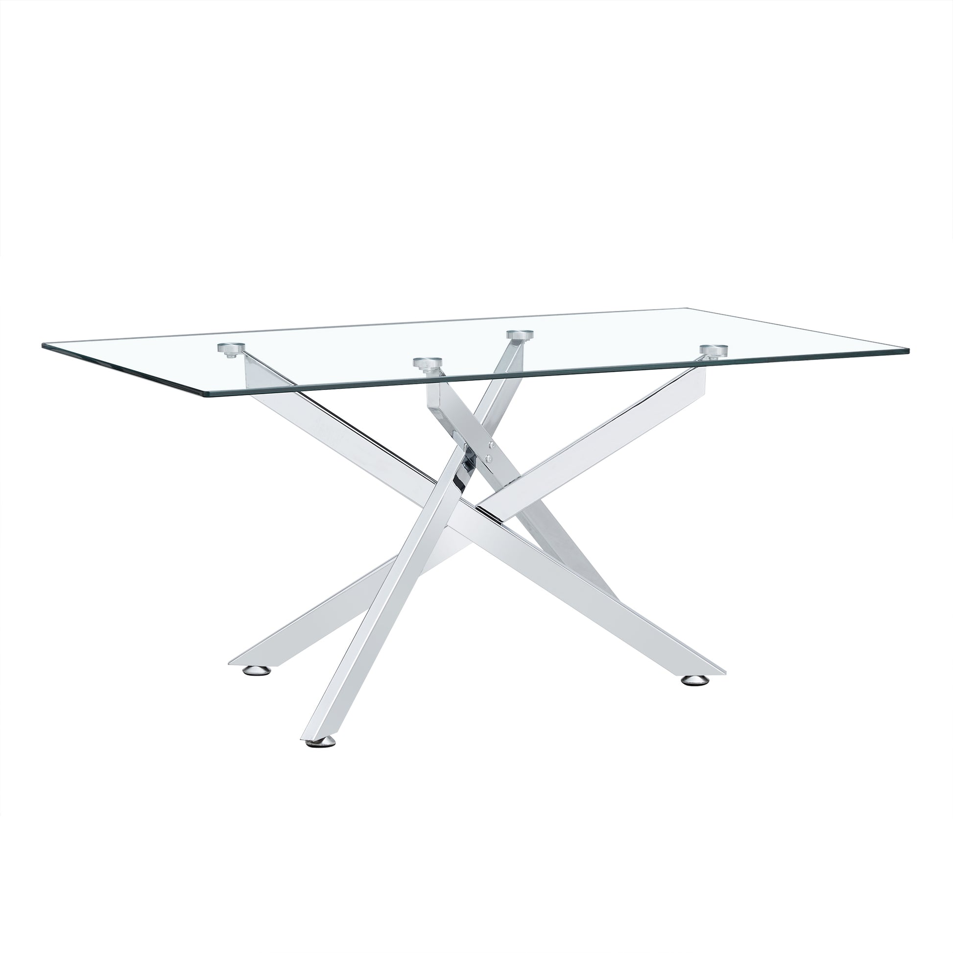 Modern Glass Coffee Table for Living Room - Side View