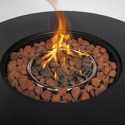 30" Propane Gas Fire Pit Table, 50000 BTU Round Steel Fire Pit for Outside Patio Deck Garden Courtyard-Black image 10