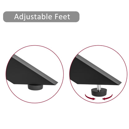 47.2" Rectangular Clear Tempered Glass Coffee Table,Stylish Design with Black Metal Legs, Coffee Table for Living Room image 9