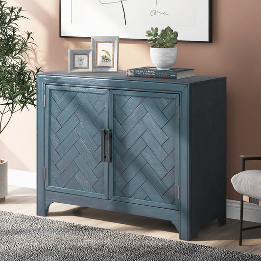 U_STYLE 40'' Modern Cabinets with Unique Design Doors with 1 Adjustable Shelves,Suitable for Multiple Rooms Such as Living Room and Study Room image 1