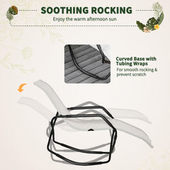Rocking Sun Lounger, Chaise Lounge Rocker for Sunbathing, Sun Tanning, Foldable, Portable Outdoor Patio Chair, White