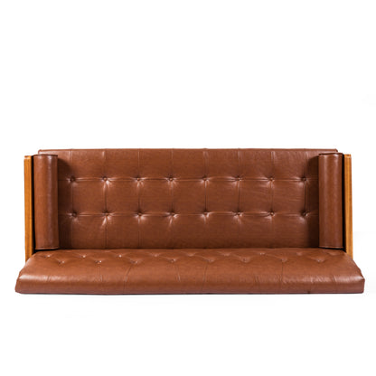 Adelaide Mid-Century Modern Tufted Sofa with Rolled Accent Pillows image 8