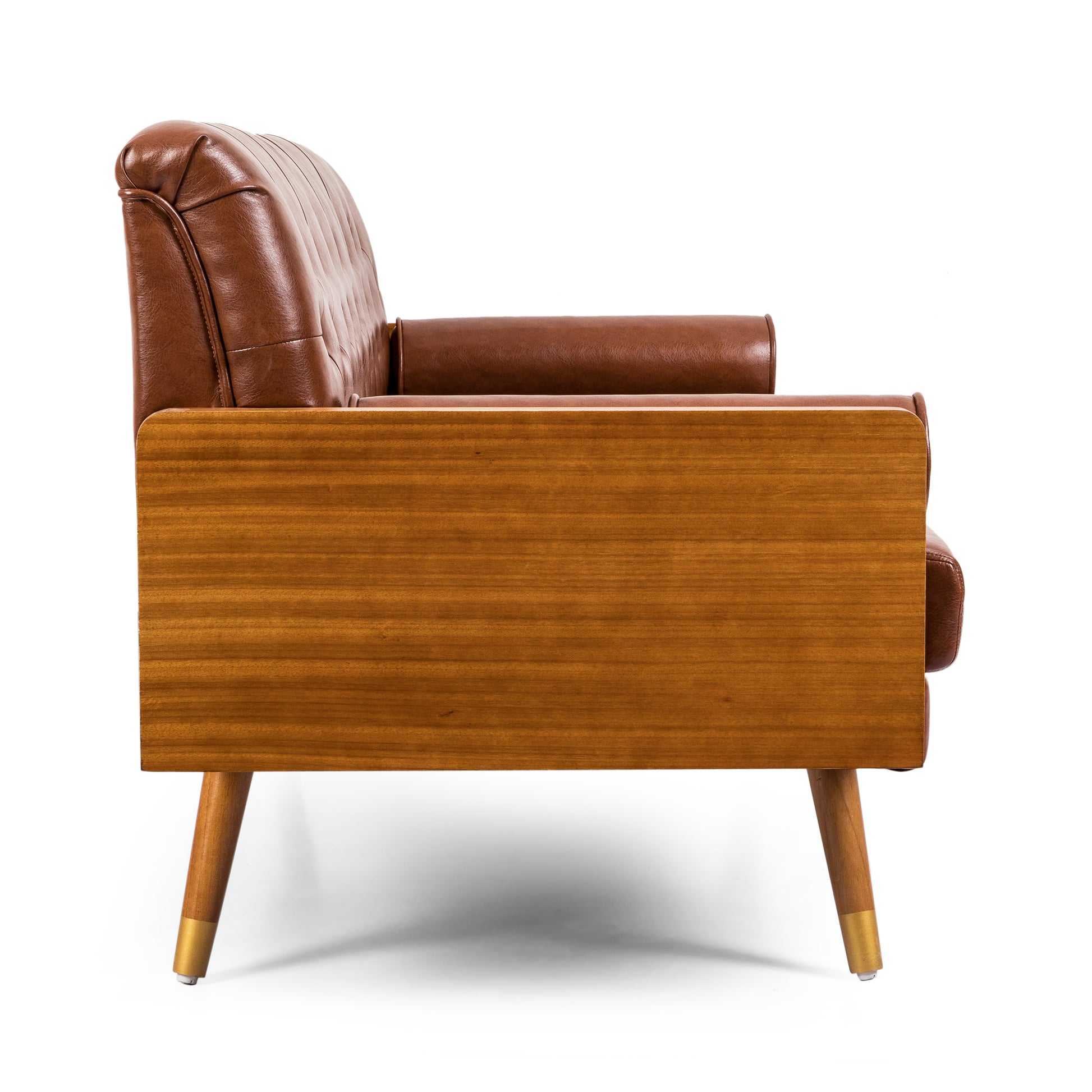 Adelaide Mid-Century Modern Tufted Sofa with Rolled Accent Pillows image 7