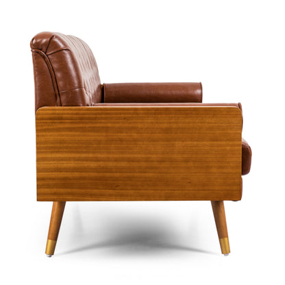 Adelaide Mid-Century Modern Tufted Sofa with Rolled Accent Pillows image 7
