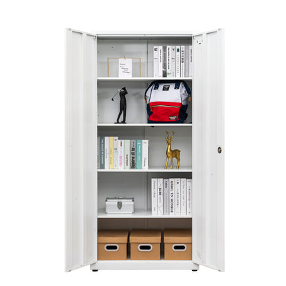High Storage Cabinet with 2 Doors and 4 Partitions to Separate 5 Storage Spaces, Home/ Office Design image 3
