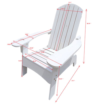 Outdoor or indoor Wood Adirondack chair with an hole to hold umbrella on the arm,white image 7