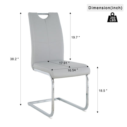 Modern Dining Chairs with Faux Leather Padded Seat Dining Living Room Chairs Upholstered Chair with Chrome Metal Legs Design for Kitchen, Living, Bedroom, Dining Room Side Chairs Set of 2 image 11