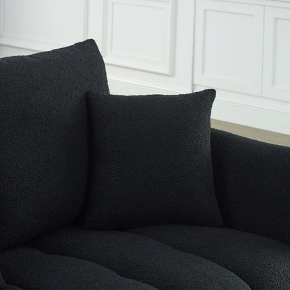 [video]MH 79.5" Premium Teddy fabric Sofa with 3 Back Pillows and 3 back Cushions Solid Wood Frame 3-Seater Sofa, Oversized Upholstered Chair for Living Room, Bedroom, Apartment and Office image 7