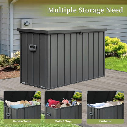 200 Gallon Outdoor Storage Deck Box Waterproof, Large Patio Storage Bin for Outside Cushions, Throw Pillows, Garden Tools, Lockable (Dark Gray) image 5