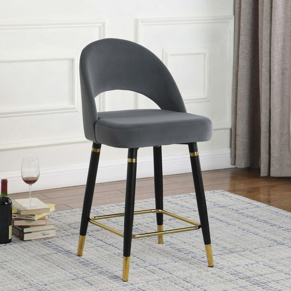 Black Open Back Counter Height Stools (Set of 2)
