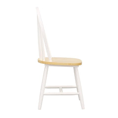 Natural Brown and White Spindle Back Side Chairs (Set of 4)