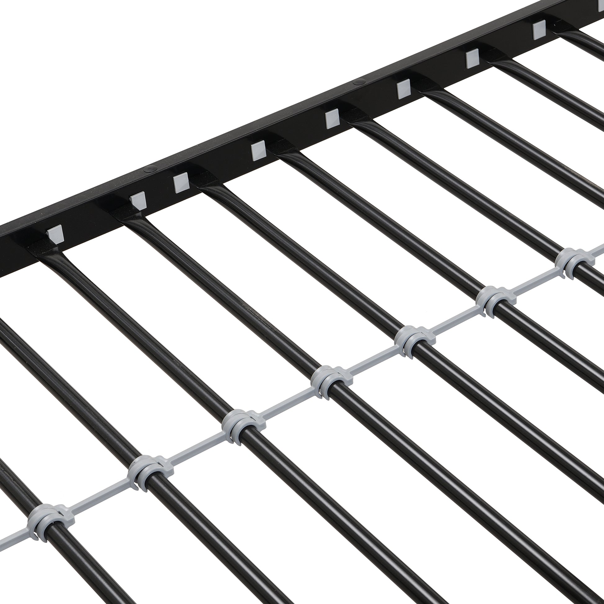 Twin Over FULL Metal Bunk Bed with 2 - Side Ladder and Full-Length Guardrail, No Box Spring Needed, Large Under Bed Storage, Easy Assemble, Black & Brown image 11