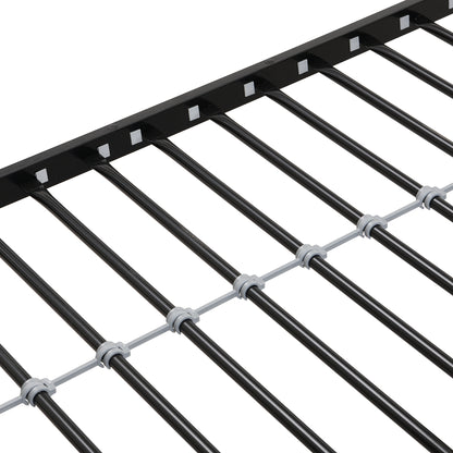 Twin Over FULL Metal Bunk Bed with 2 - Side Ladder and Full-Length Guardrail, No Box Spring Needed, Large Under Bed Storage, Easy Assemble, Black & Brown image 11