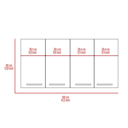 Sitka Wall Cabinet, Two Spacious Divisions, Four Doors image 8