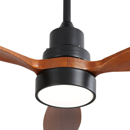 (Same as W882P147232) 52 Inch Wooden Ceiling Fan With 3 Solid Wood Blades Remote Control Reversible DC Motor With Led Light image 8