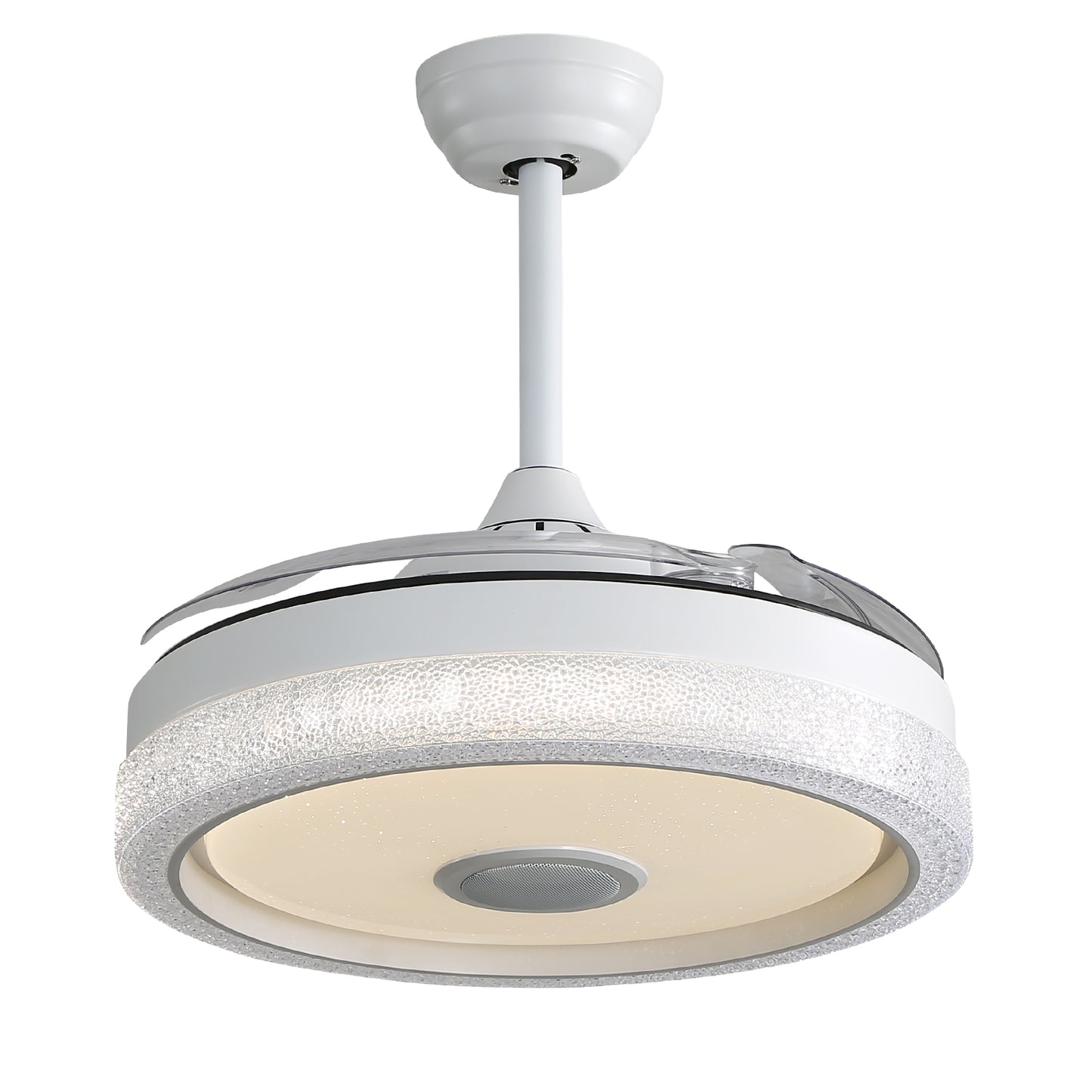42 Inch Modern Invisible Ceiling Fan, 120V 3 ABS Blades Remote Control Reversible DC Motor With 32W Led Light image 3