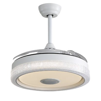 42 Inch Modern Invisible Ceiling Fan, 120V 3 ABS Blades Remote Control Reversible DC Motor With 32W Led Light image 3