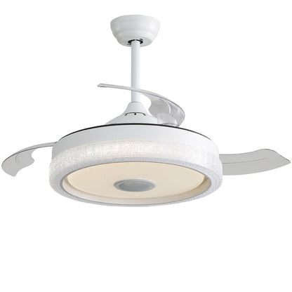 42 Inch Modern Invisible Ceiling Fan, 120V 3 ABS Blades Remote Control Reversible DC Motor With 32W Led Light image 2