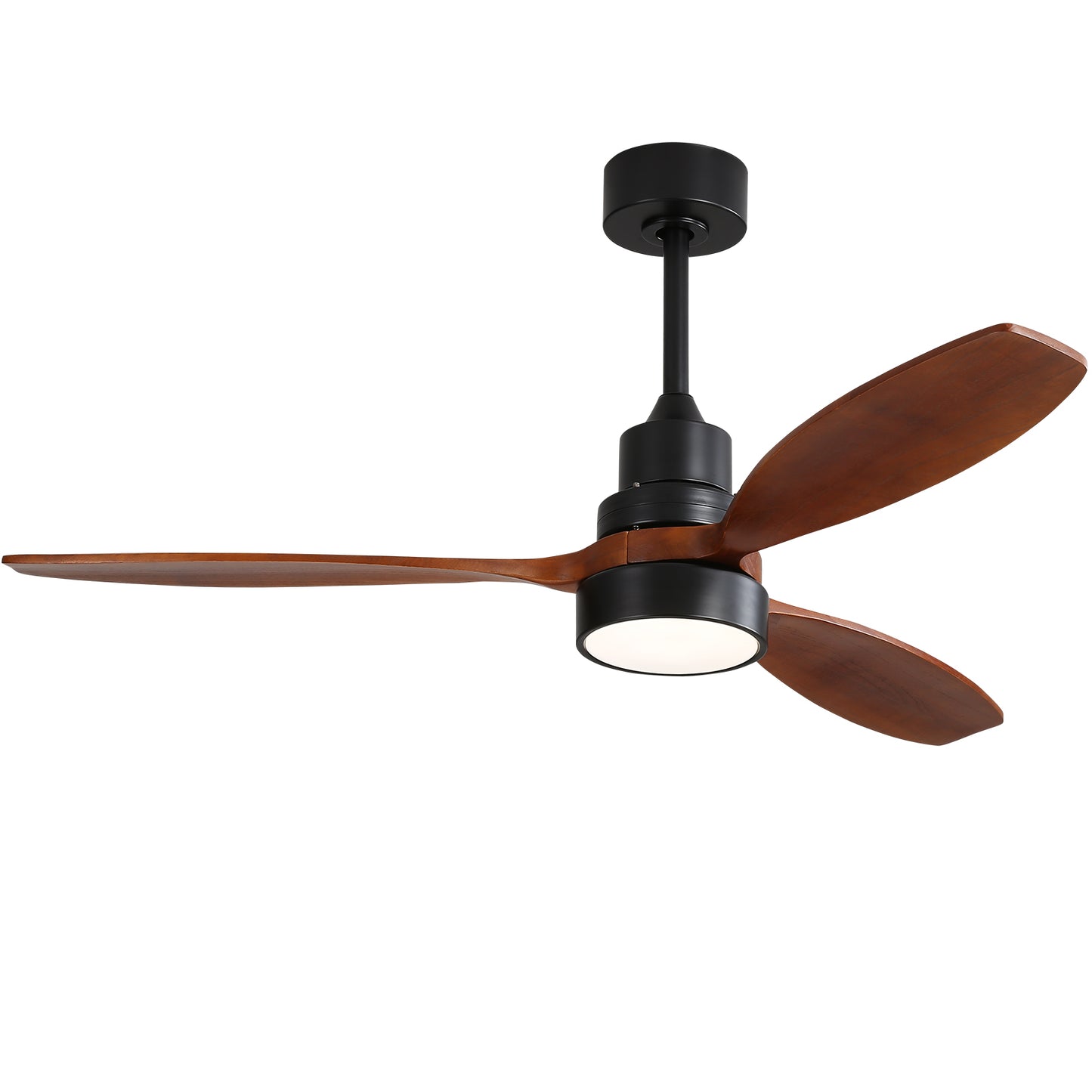 (Same as W882P147232) 52 Inch Wooden Ceiling Fan With 3 Solid Wood Blades Remote Control Reversible DC Motor With Led Light image 1