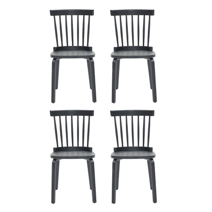 Windsor Dining Chairs Set of 4,Wood Farmhouse Spindle Back, Widen Seat, Mid-Century Modern French Country Style, for Living Room Restaurant, Black image 7