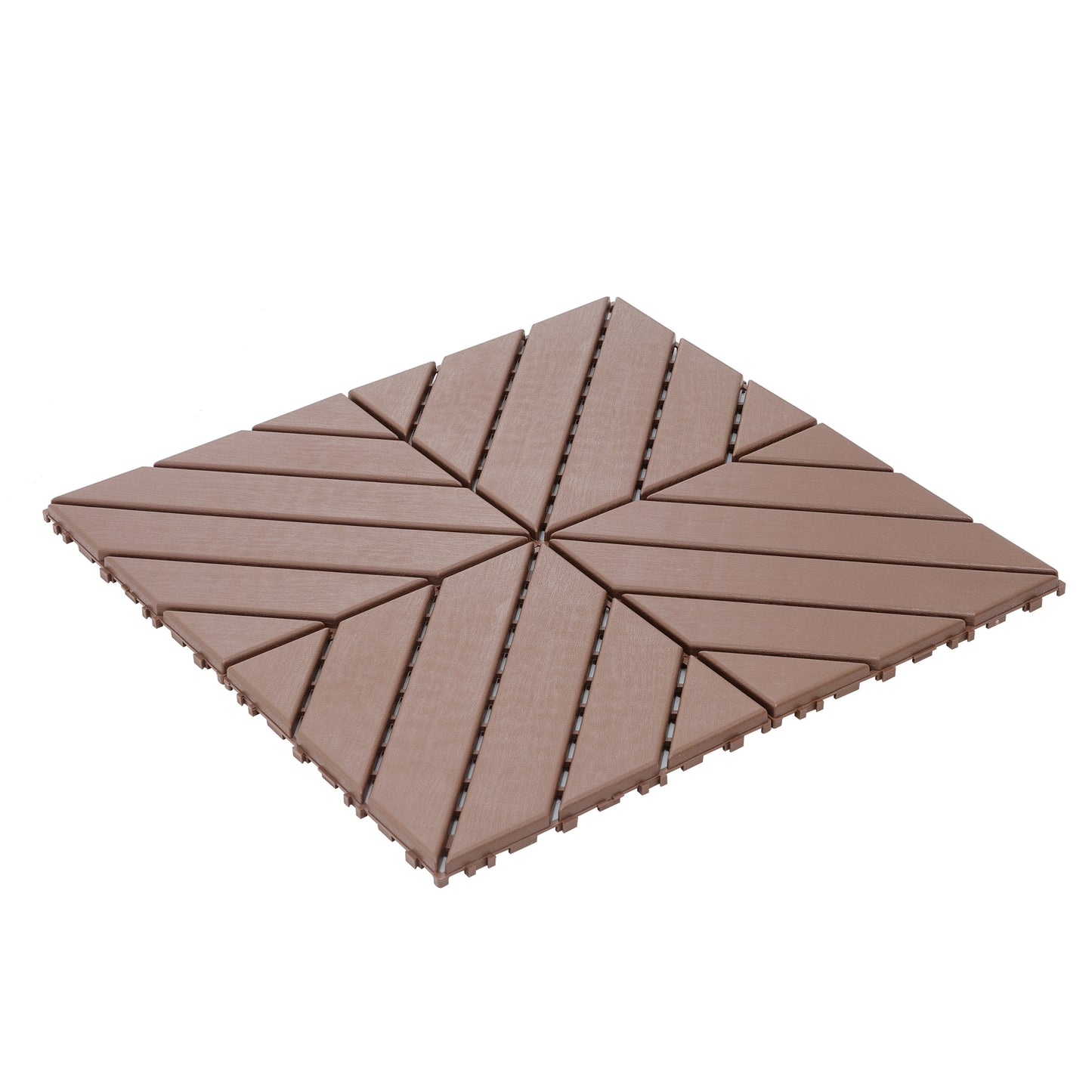 Plastic Interlocking Deck Tiles,44 Pack Patio Deck Tiles,12"x12" Square Waterproof Outdoor All Weather Use, Patio Decking Tiles for Poolside Balcony Backyard, Brown image 6