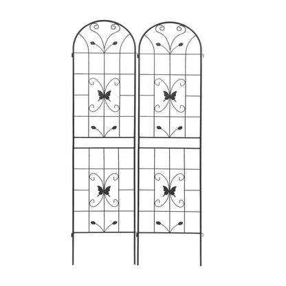 4 Pack Metal Garden Trellis 86.7" x 19.7" Rustproof Trellis for Climbing Plants Outdoor Flower Support Black image 12