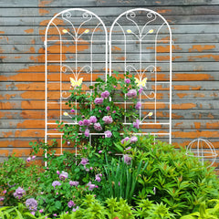 4 Pack Metal Garden Trellis 86.7" x 19.7" Rustproof Trellis for Climbing Plants Outdoor Flower Support Black