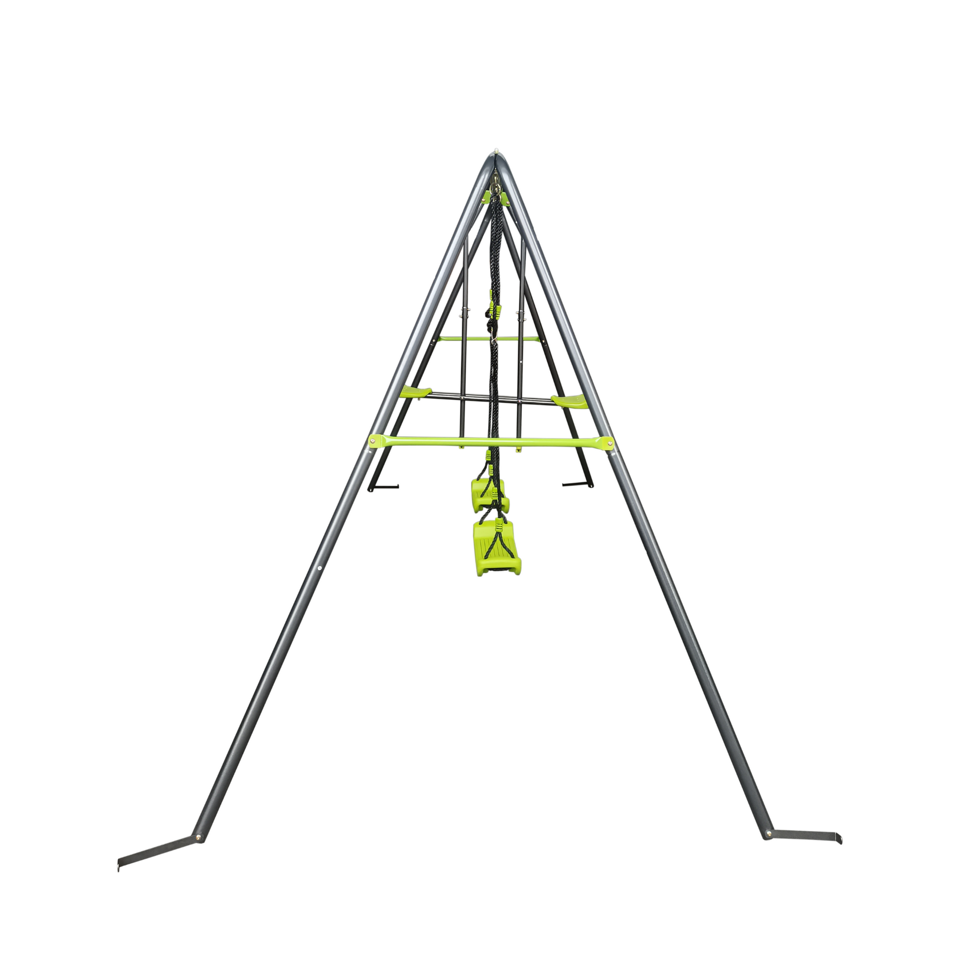 XNS081 lime green interesting swingset with plastic safe swing set 440lbs for outdoor playground for age 3+ with face to face without tee image 9