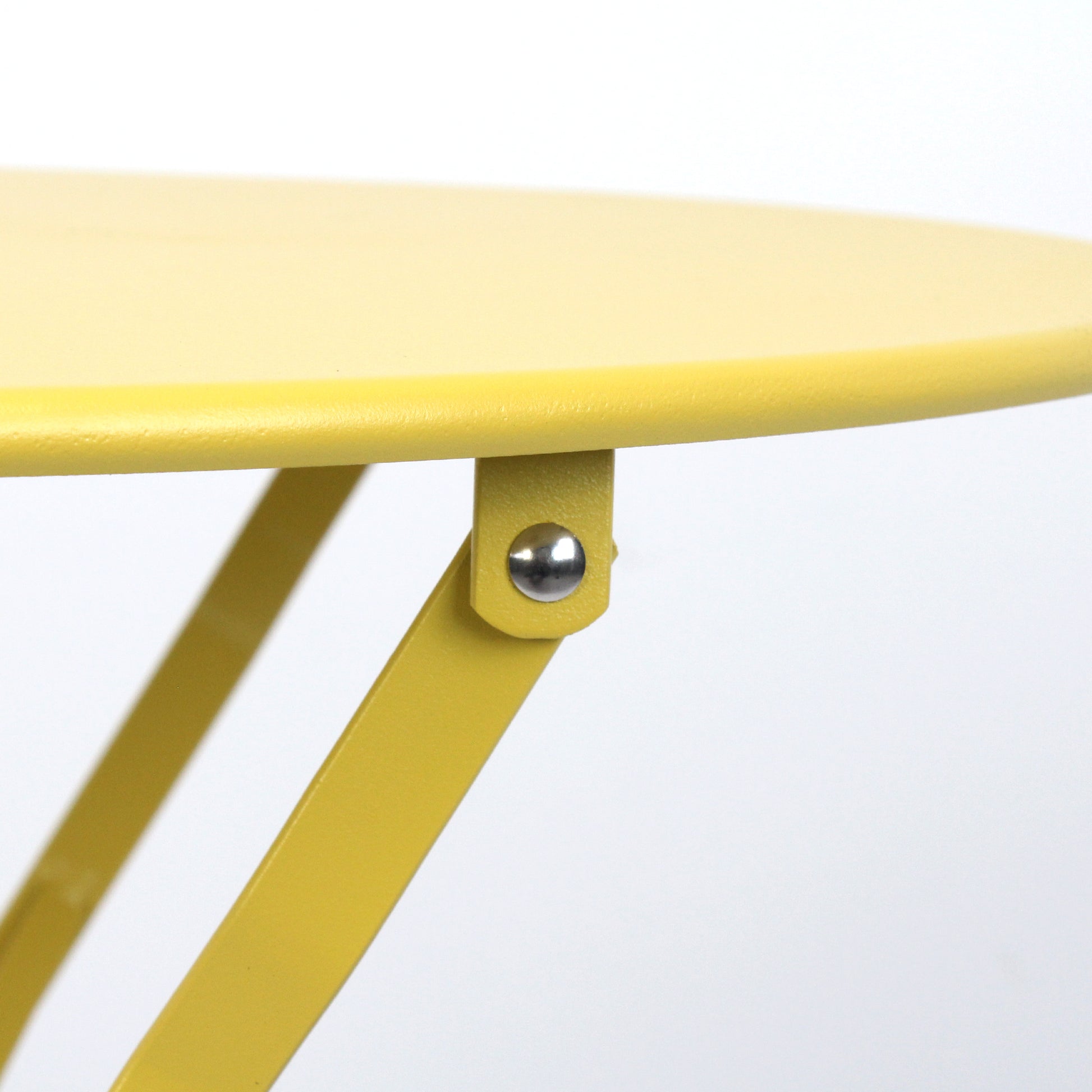 3 Pieces Patio Bistro Balcony Metail Chair Table Set-Yellow image 4