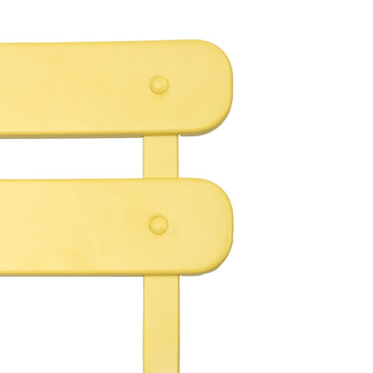 3 Pieces Patio Bistro Balcony Metail Chair Table Set-Yellow image 5