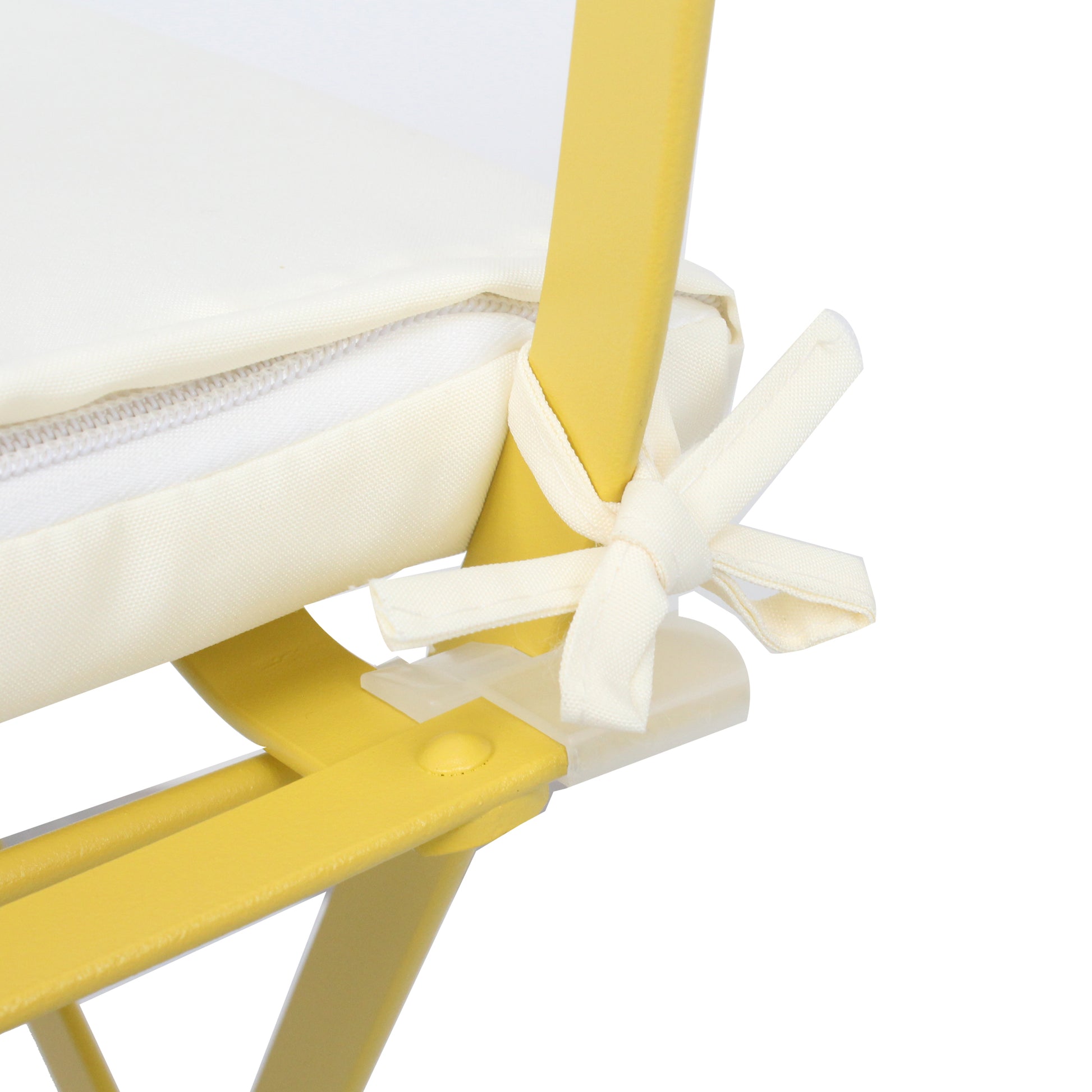 3 Pieces Patio Bistro Balcony Metail Chair Table Set-Yellow image 6