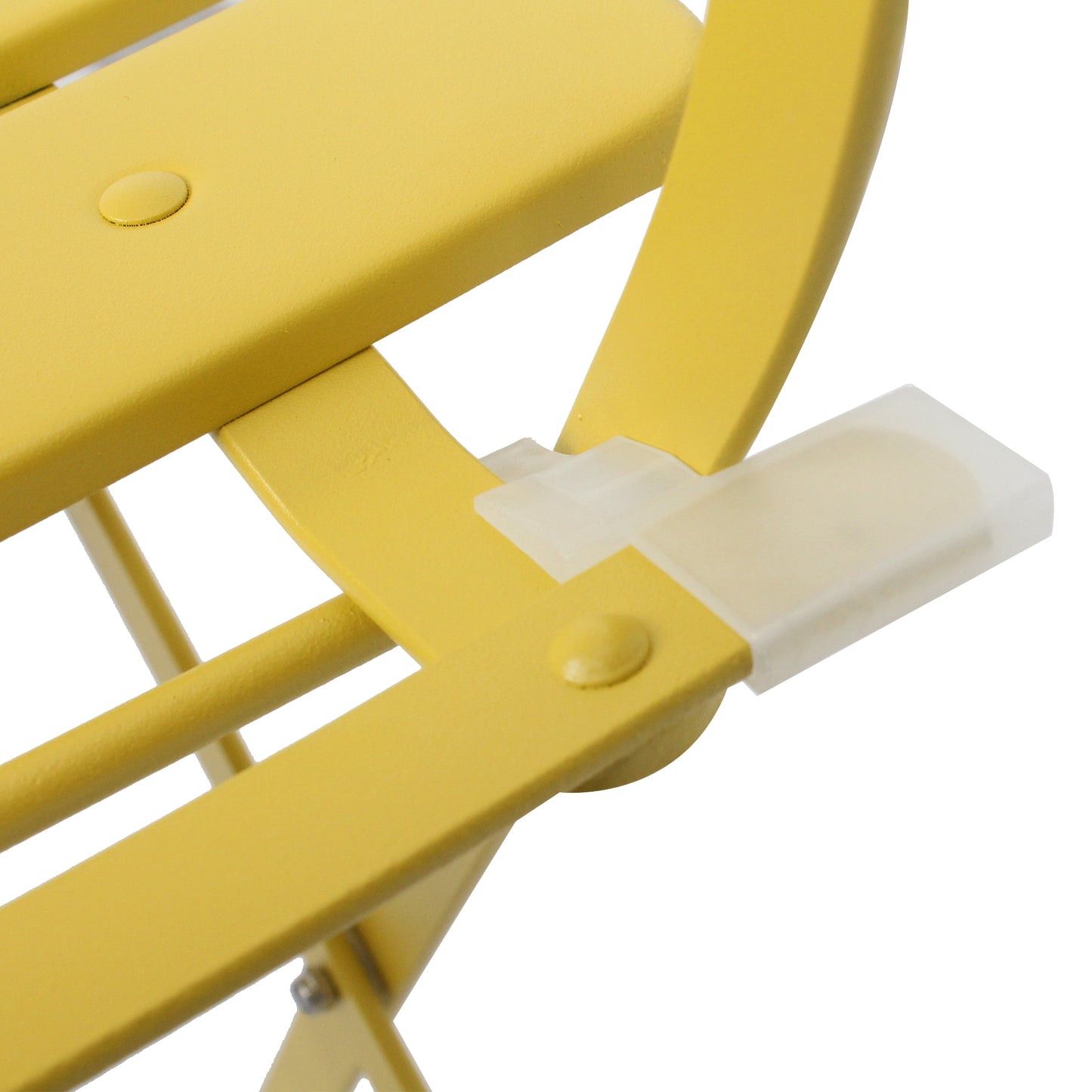 3 Pieces Patio Bistro Balcony Metail Chair Table Set-Yellow image 7