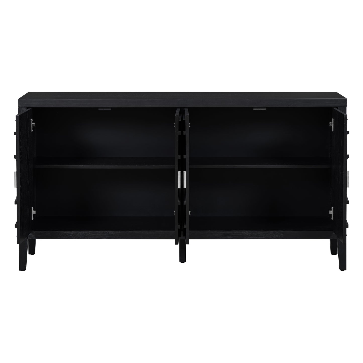 TREXM Retro Sideboard door with Circular Groove Design Round Metal Door Handle for Entrance, Dinning Room, Living Room (Black) image 7
