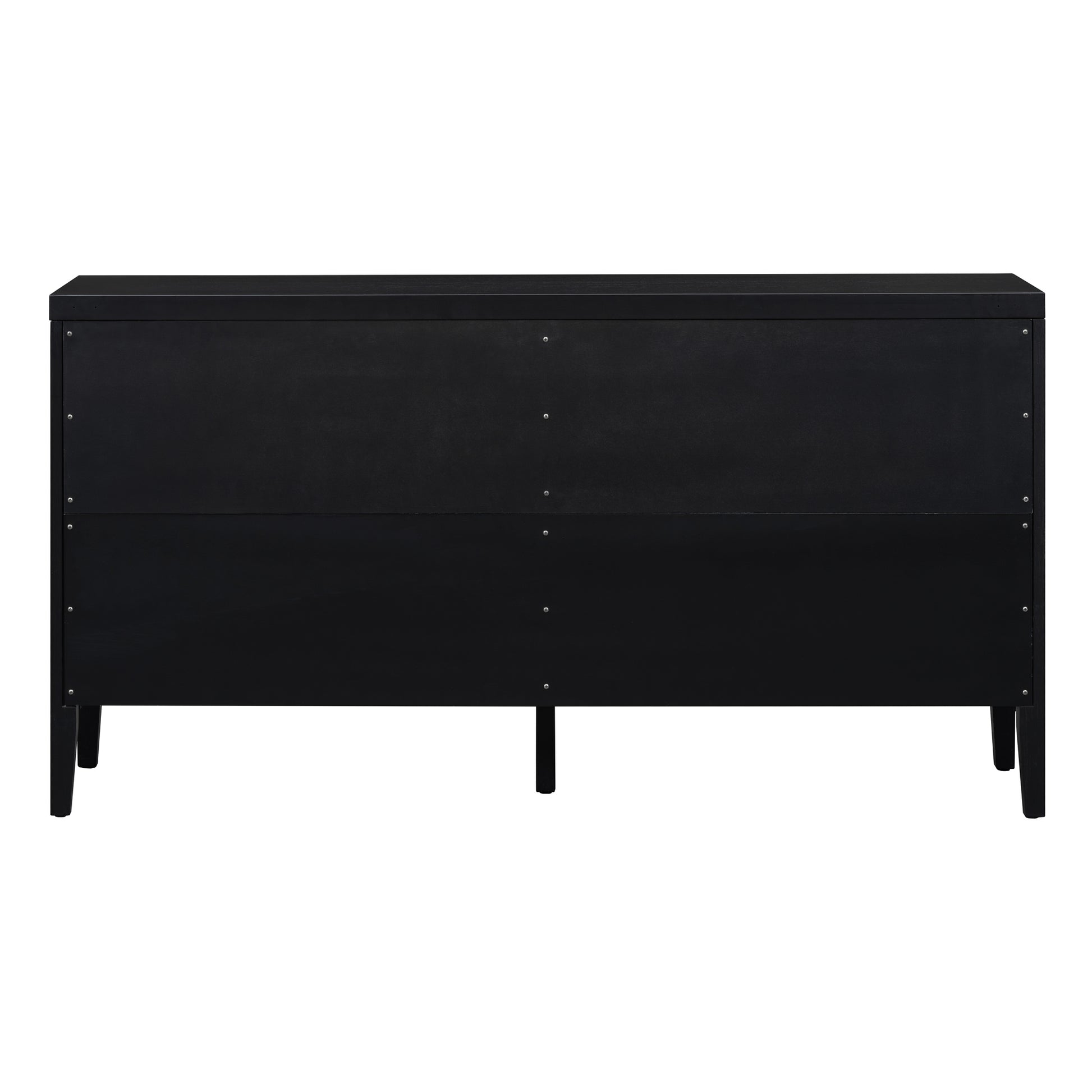 TREXM Retro Sideboard door with Circular Groove Design Round Metal Door Handle for Entrance, Dinning Room, Living Room (Black) image 4