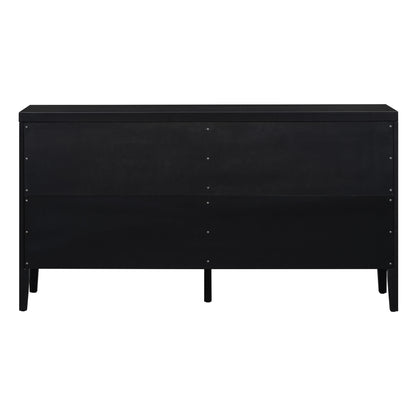 TREXM Retro Sideboard door with Circular Groove Design Round Metal Door Handle for Entrance, Dinning Room, Living Room (Black) image 4