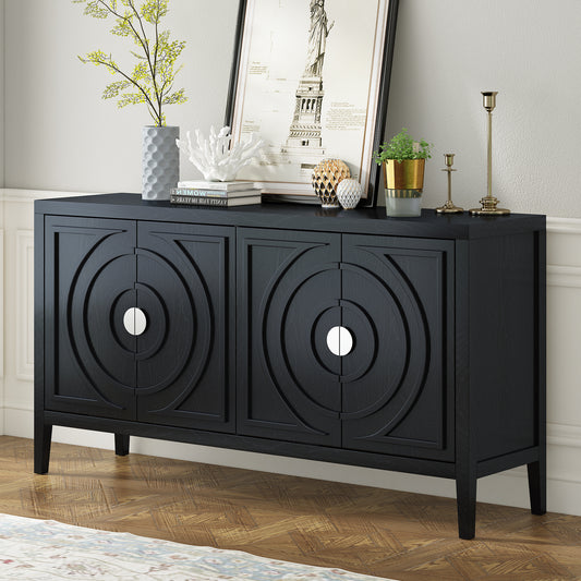 TREXM Retro Sideboard Black Front View