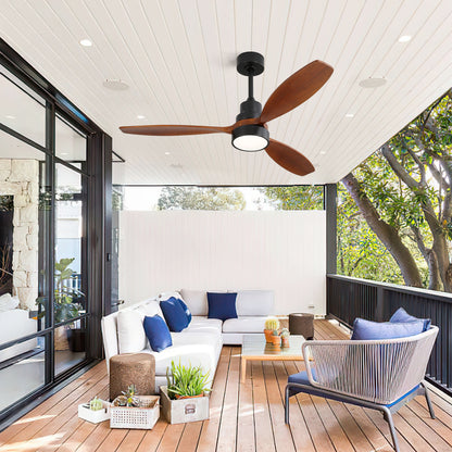 (Same as W882P147232) 52 Inch Wooden Ceiling Fan With 3 Solid Wood Blades Remote Control Reversible DC Motor With Led Light image 4