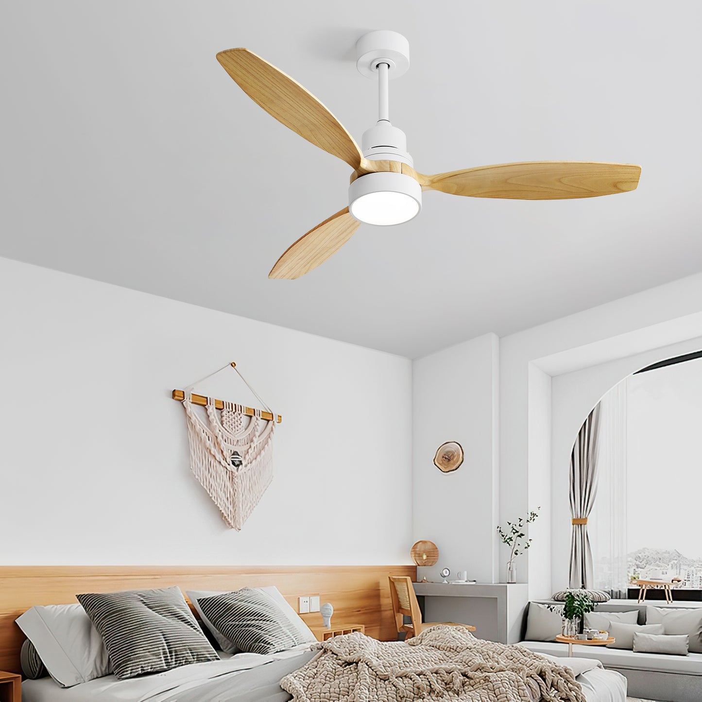 52 Inch Ceiling Fan Light With 6 Speed Remote Reversible Energy-saving DC Motor Remote Control for Bedroom image 6