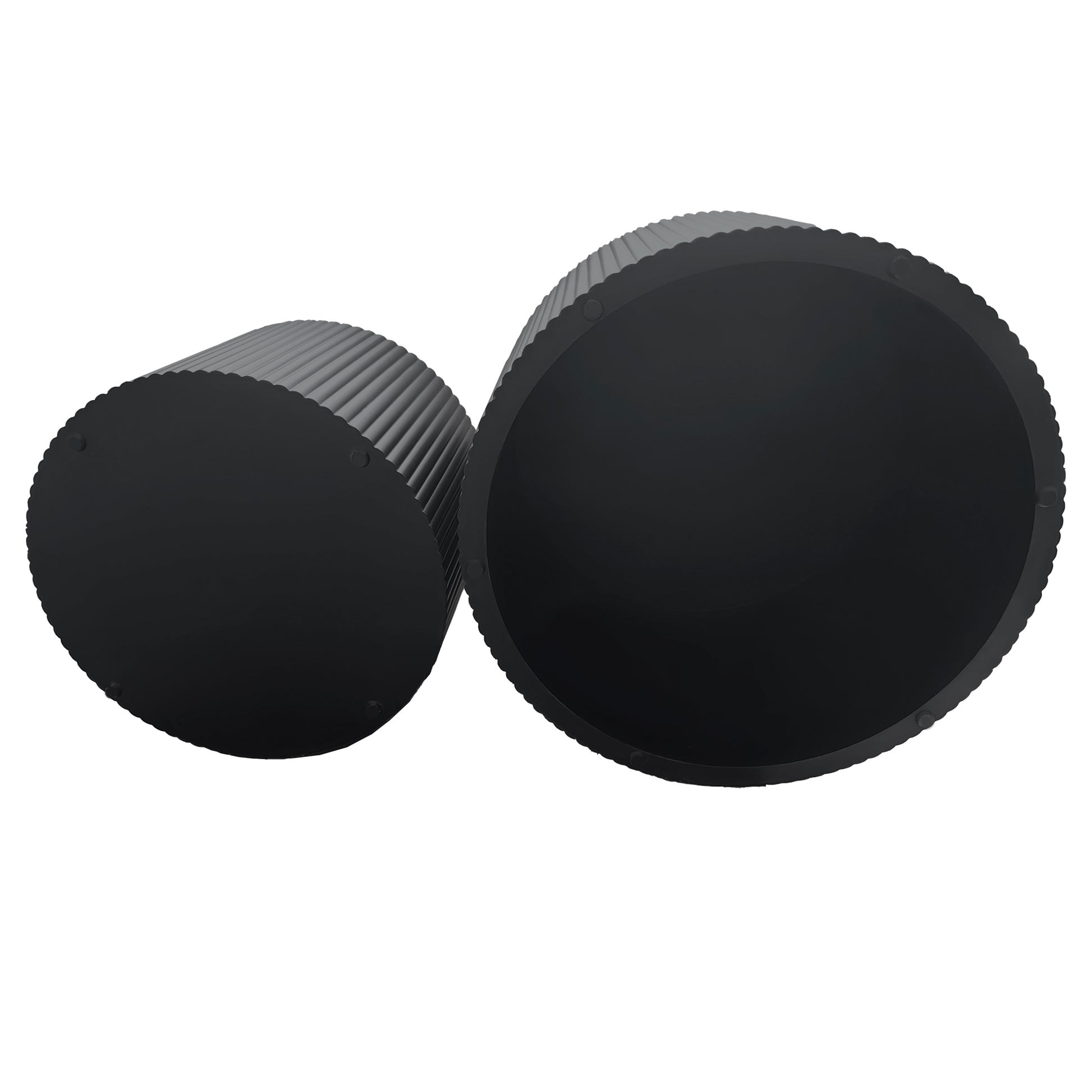 Wave Stripe Nesting Coffee Table Set for Living Room, Bedroom, Black(Set of 2 Pieces) image 9