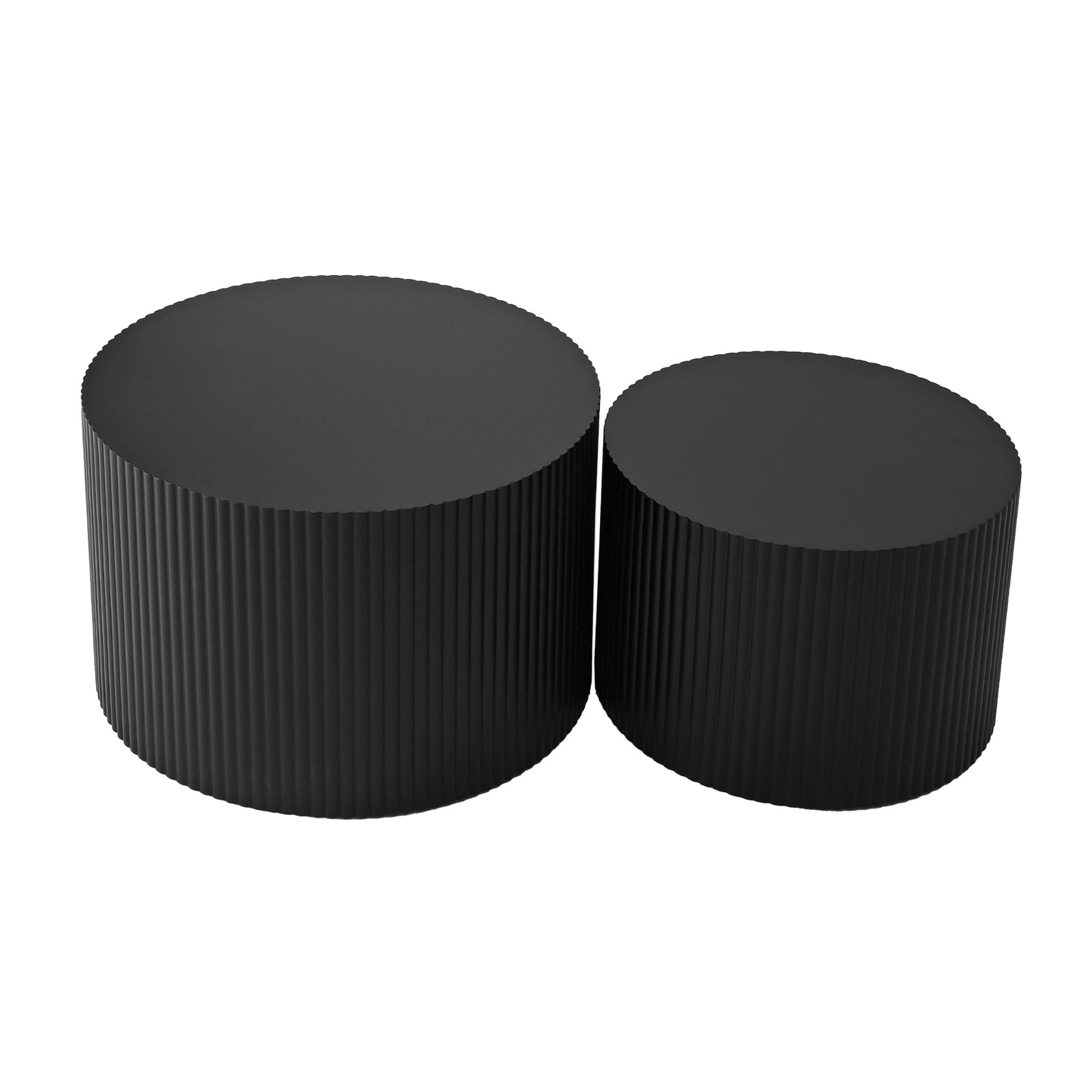 Wave Stripe Nesting Coffee Table Set for Living Room, Bedroom, Black(Set of 2 Pieces) image 7
