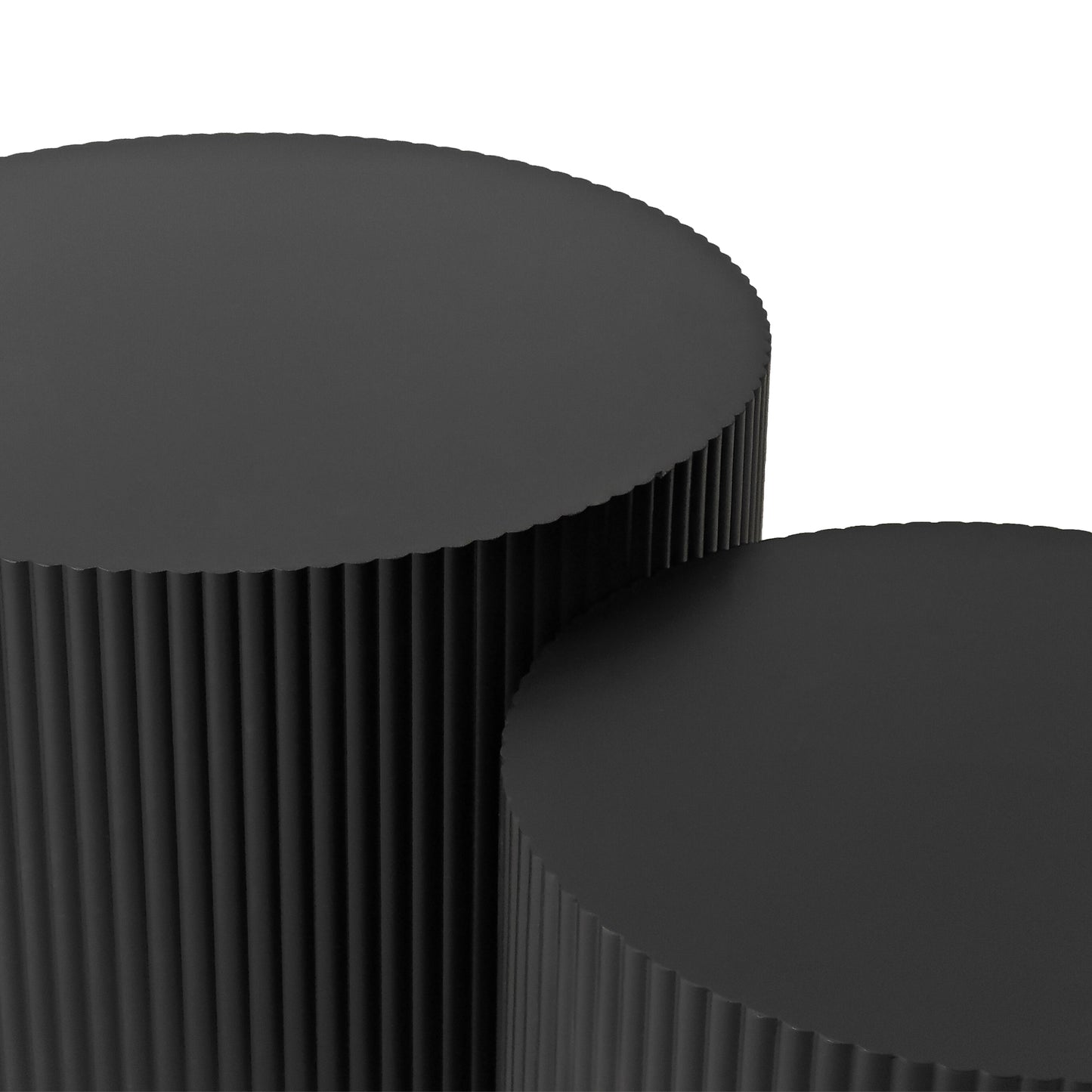 Wave Stripe Nesting Coffee Table Set for Living Room, Bedroom, Black(Set of 2 Pieces) image 11