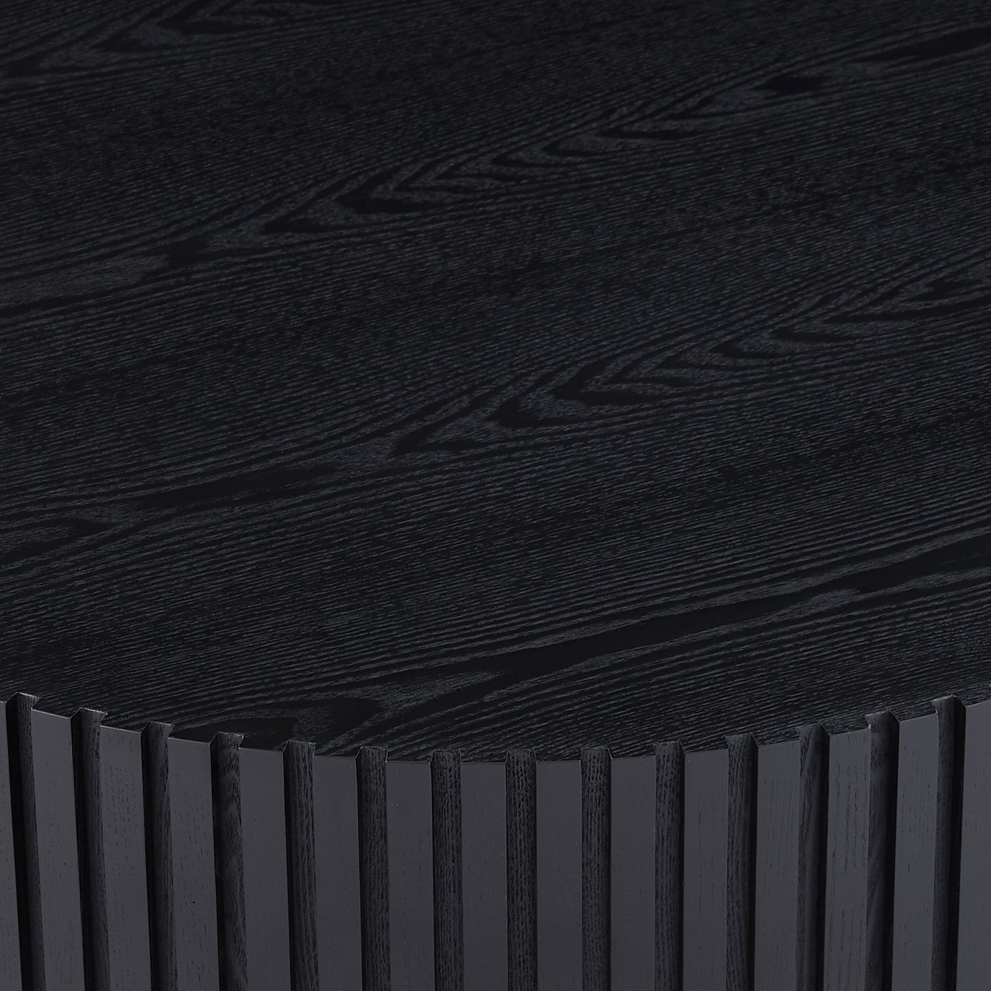 31.49'' Nesting Round Wood Coffee table for Apartment, Modern Living Room Coffee Table with Sturdy Pedestal,BLACK (Same Sku:W876P243950) image 10