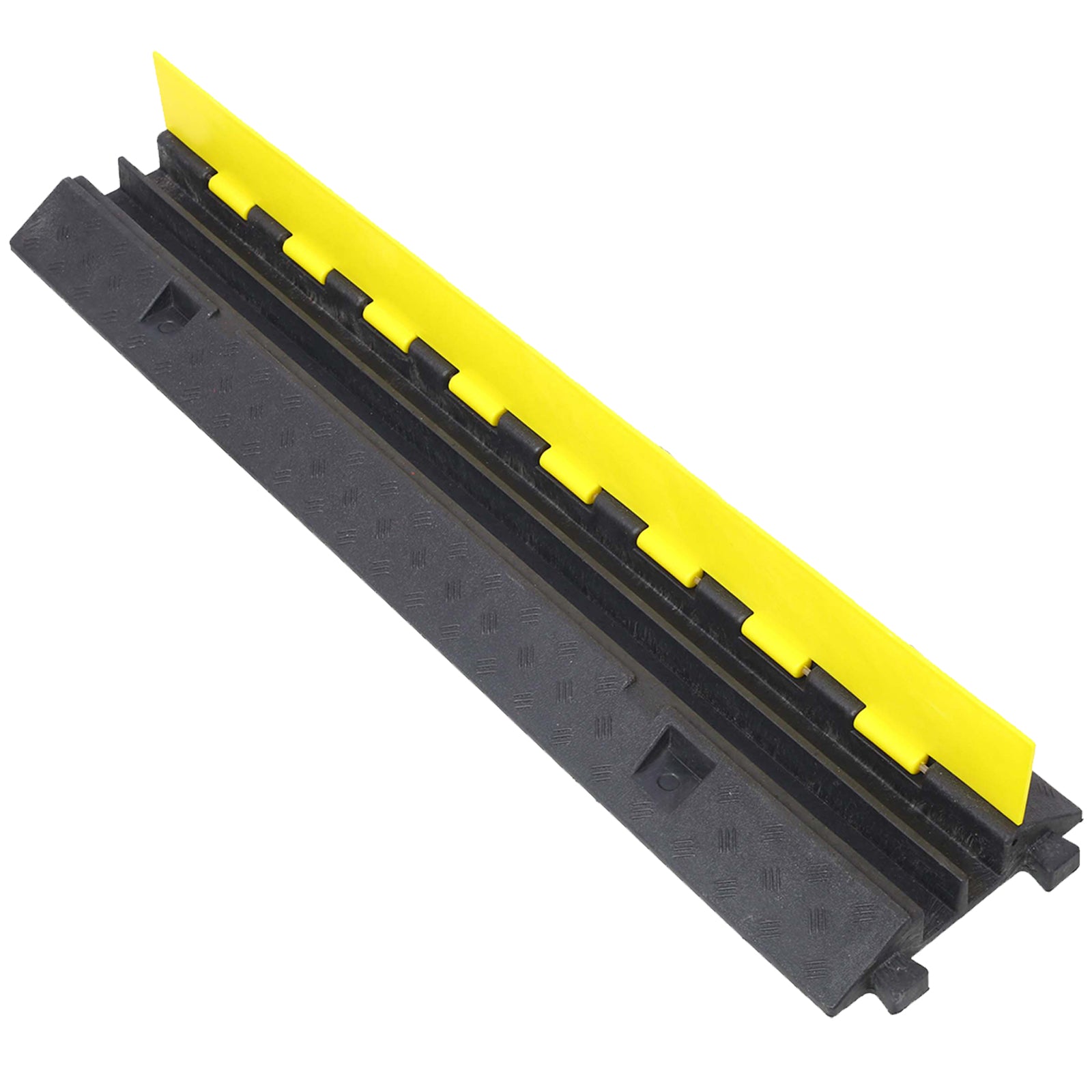 Cable Protector Ramp, 2 Channels Speed Bump Hump, Rubber Modular Speed Bump Rated 5500 LBS Load Capacity, Protective Wire Cord Ramp Driveway Rubber Traffic Speed Bumps Cable Protector,5 Packs image 4