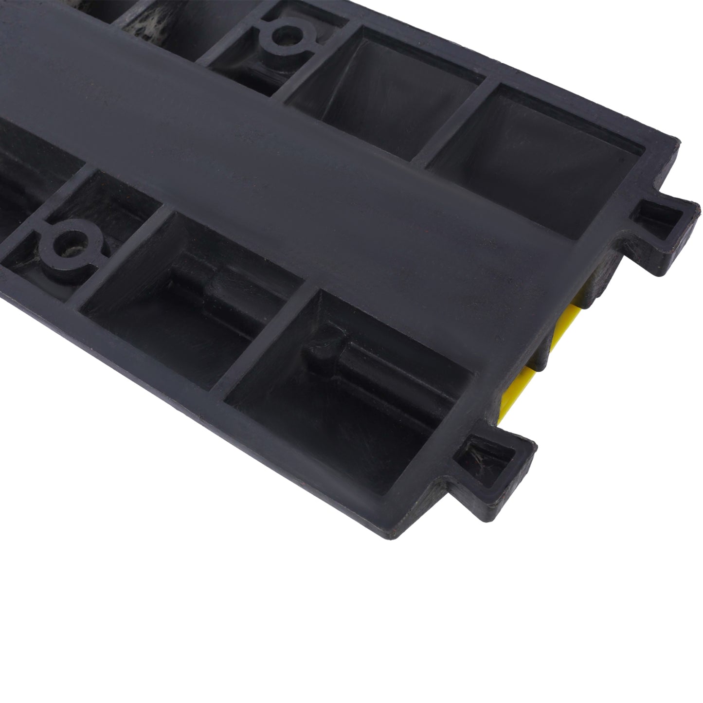Cable Protector Ramp, 2 Channels Speed Bump Hump, Rubber Modular Speed Bump Rated 5500 LBS Load Capacity, Protective Wire Cord Ramp Driveway Rubber Traffic Speed Bumps Cable Protector,5 Packs image 6