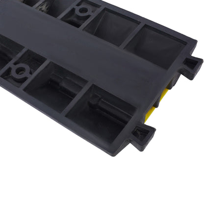Cable Protector Ramp, 2 Channels Speed Bump Hump, Rubber Modular Speed Bump Rated 5500 LBS Load Capacity, Protective Wire Cord Ramp Driveway Rubber Traffic Speed Bumps Cable Protector,5 Packs image 6