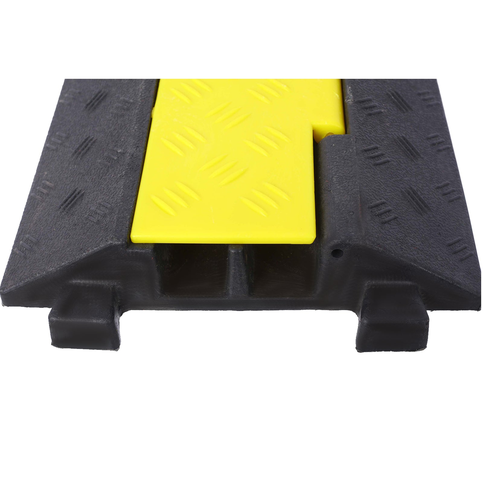 Cable Protector Ramp, 2 Channels Speed Bump Hump, Rubber Modular Speed Bump Rated 5500 LBS Load Capacity, Protective Wire Cord Ramp Driveway Rubber Traffic Speed Bumps Cable Protector,5 Packs image 7