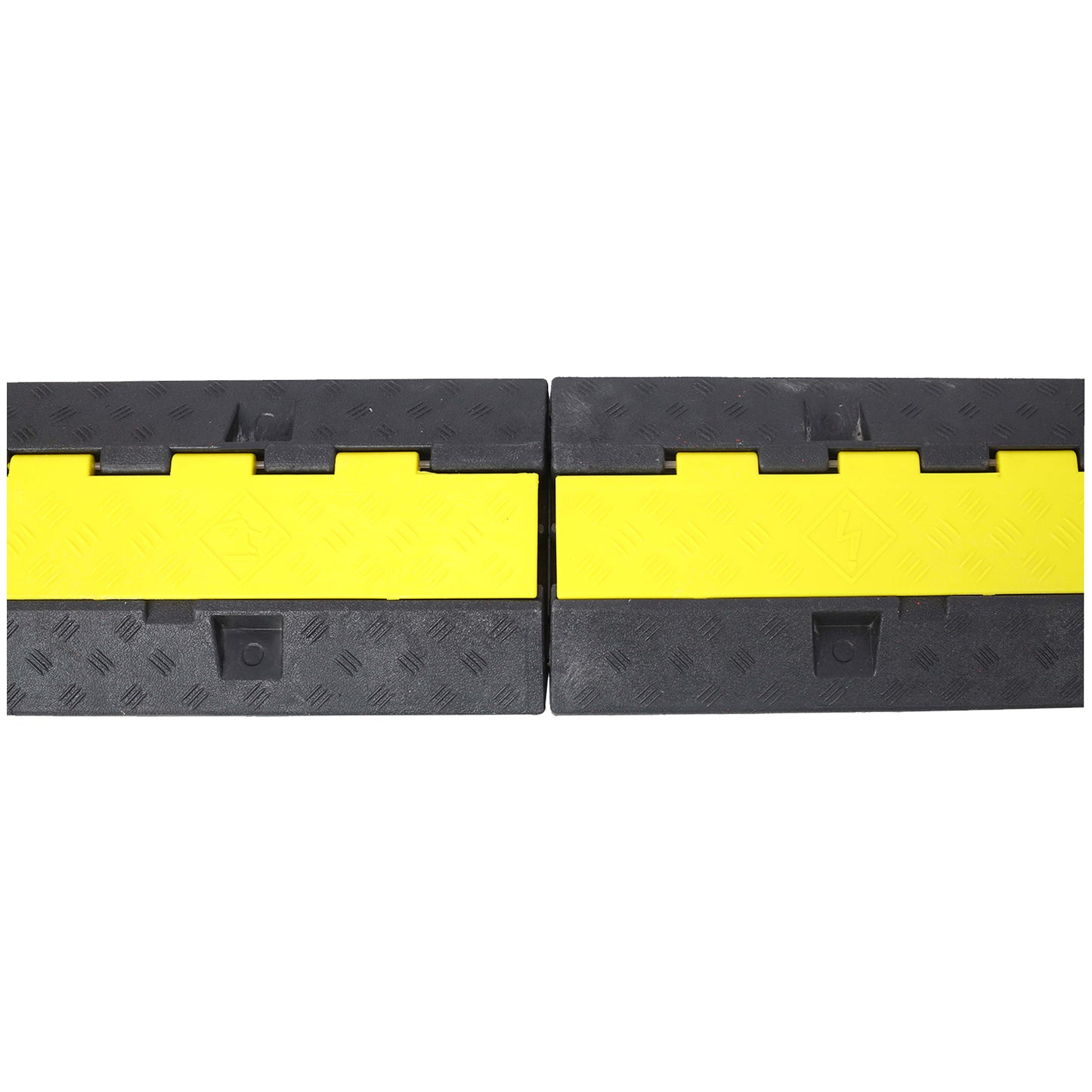Cable Protector Ramp, 2 Channels Speed Bump Hump, Rubber Modular Speed Bump Rated 5500 LBS Load Capacity, Protective Wire Cord Ramp Driveway Rubber Traffic Speed Bumps Cable Protector,5 Packs image 10