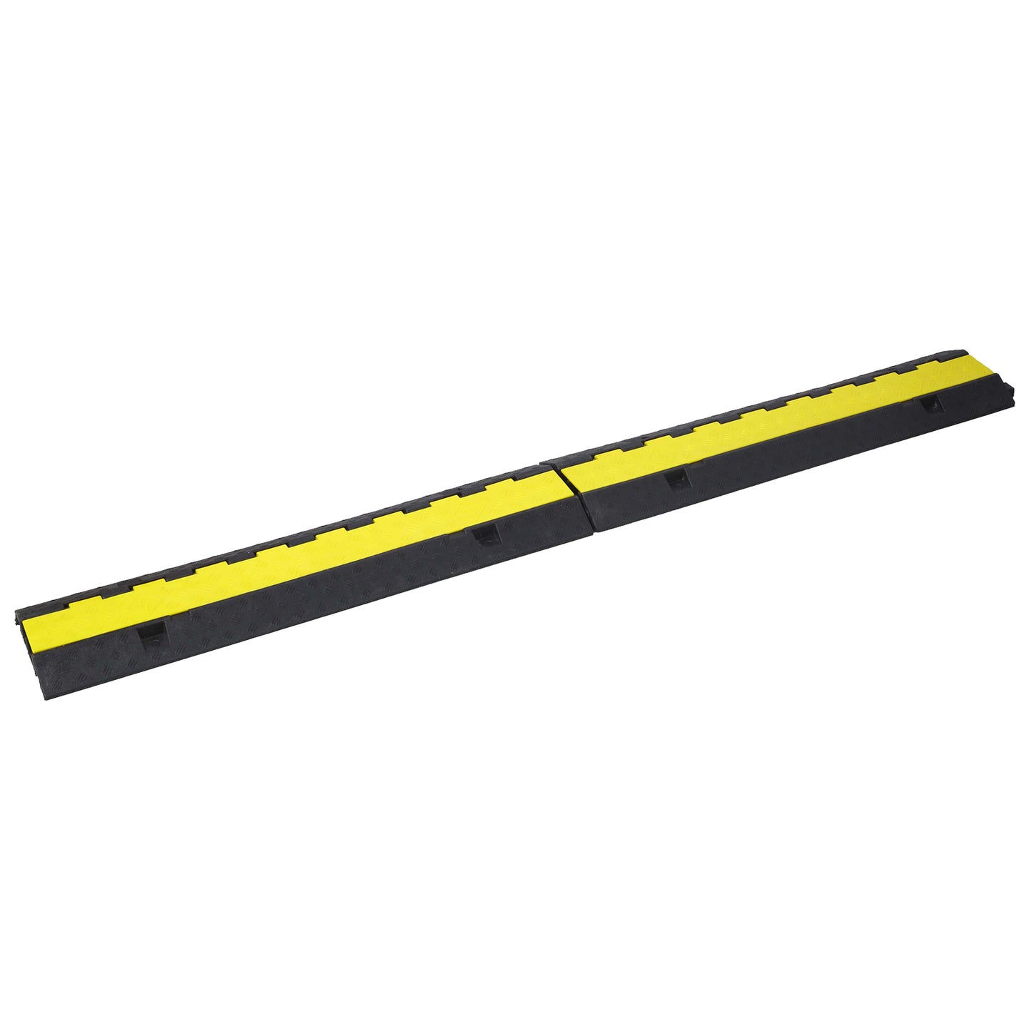 Cable Protector Ramp, 2 Channels Speed Bump Hump, Rubber Modular Speed Bump Rated 5500 LBS Load Capacity, Protective Wire Cord Ramp Driveway Rubber Traffic Speed Bumps Cable Protector,5 Packs image 11