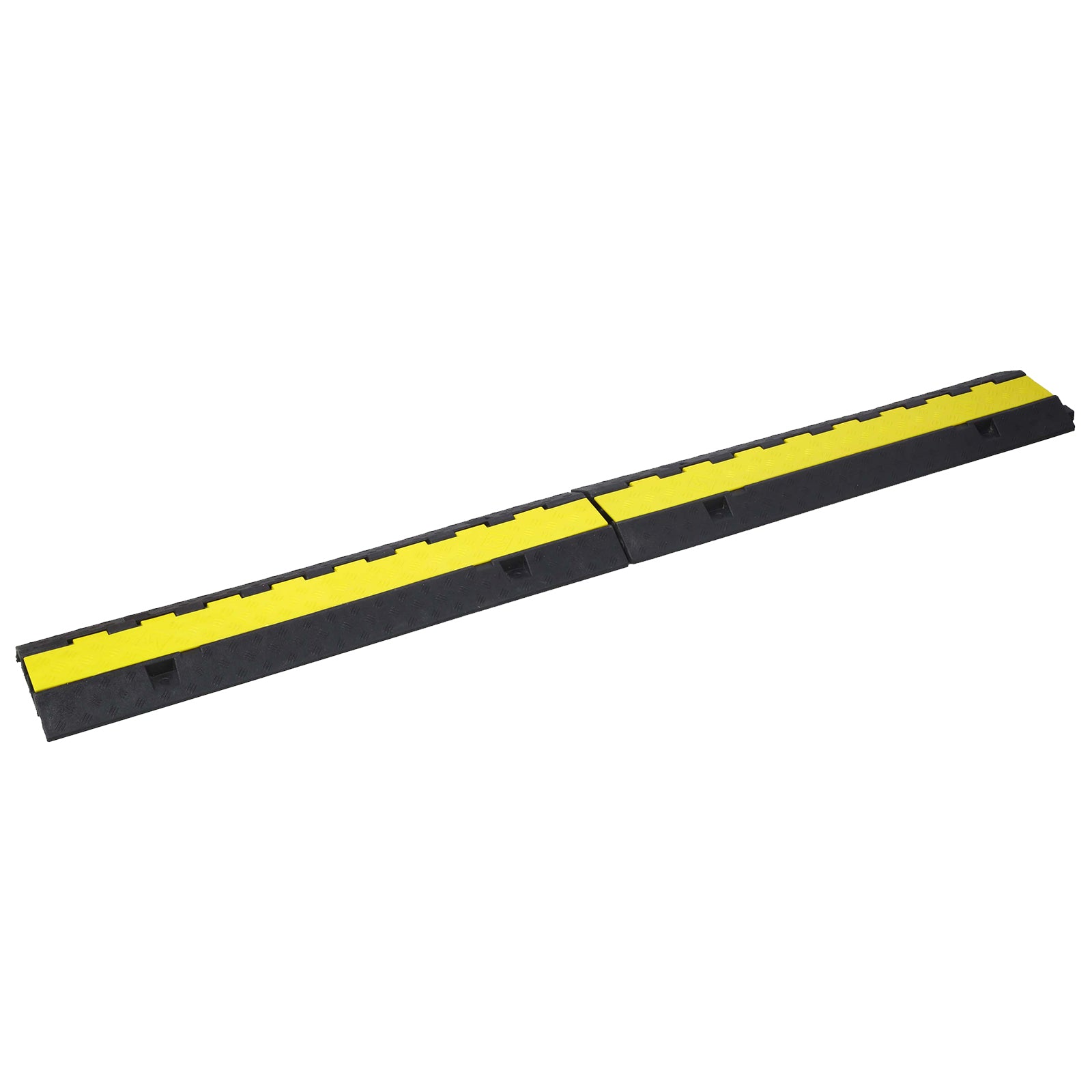 Cable Protector Ramp, 2 Channels Speed Bump Hump, Rubber Modular Speed Bump Rated 5500 LBS Load Capacity, Protective Wire Cord Ramp Driveway Rubber Traffic Speed Bumps Cable Protector,5 Packs image 11